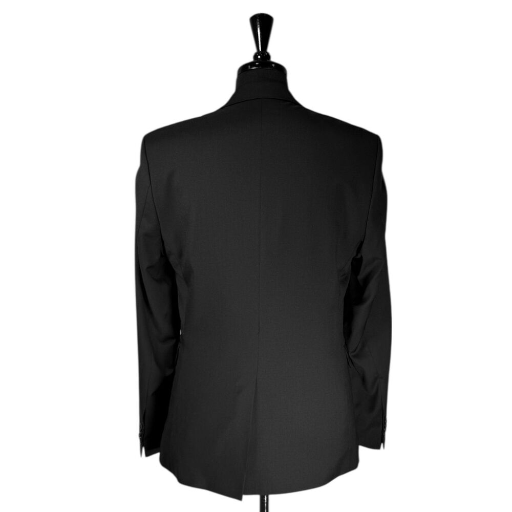 H&M Mens 38R Black Marzotto Wool 2 Button Blazer Sport Coat Jacket - Picture 2 of 12